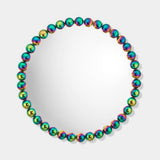 Zecchino Beaded Round Luxury Mirror, shown in candy iridescent