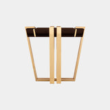 Polished brass, Black lacquer & Emperador Marble Side Table