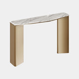The Private Label Mirus Console Table: Aged Brass & Carrara Marble