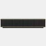 Amalfi Nero Marquina Marble TV Cabinet with Golden Detailing