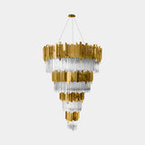 Opulent Gold and Crystal Chandelier