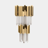 Ancona Grande Gold Plated Brass & Crystal Glass Wall Light