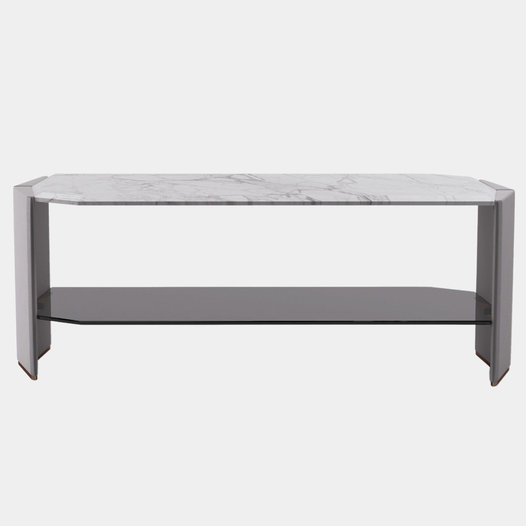 Arnault Long Side Table with Marble Top