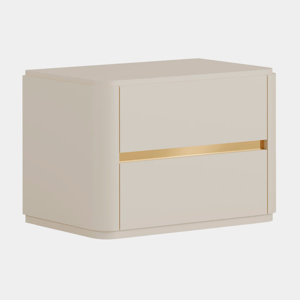 Barbey Luxury Bedside Table with Golden Detailing