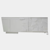 OurSense White High Gloss Tortoise Sideboard