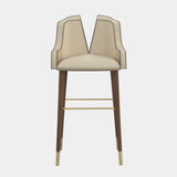 Infinity Luxury Walnut Bar Chair with Polished Brass Detailing