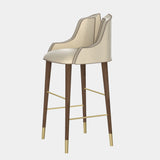 Infinity Luxury Walnut Bar Chair with Polished Brass Detailing