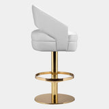 Laurent Luxury Bar Stool with Polished Brass Structure