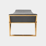Liberty Ottoman with Golden Brass & Grey Velvet