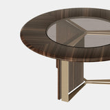 Luxe Wood & Aged Brass Coffee Table