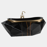 Maison Valentina Diamond Bathtub, showcasing modern design with luxurious faux marble and fibreglass.