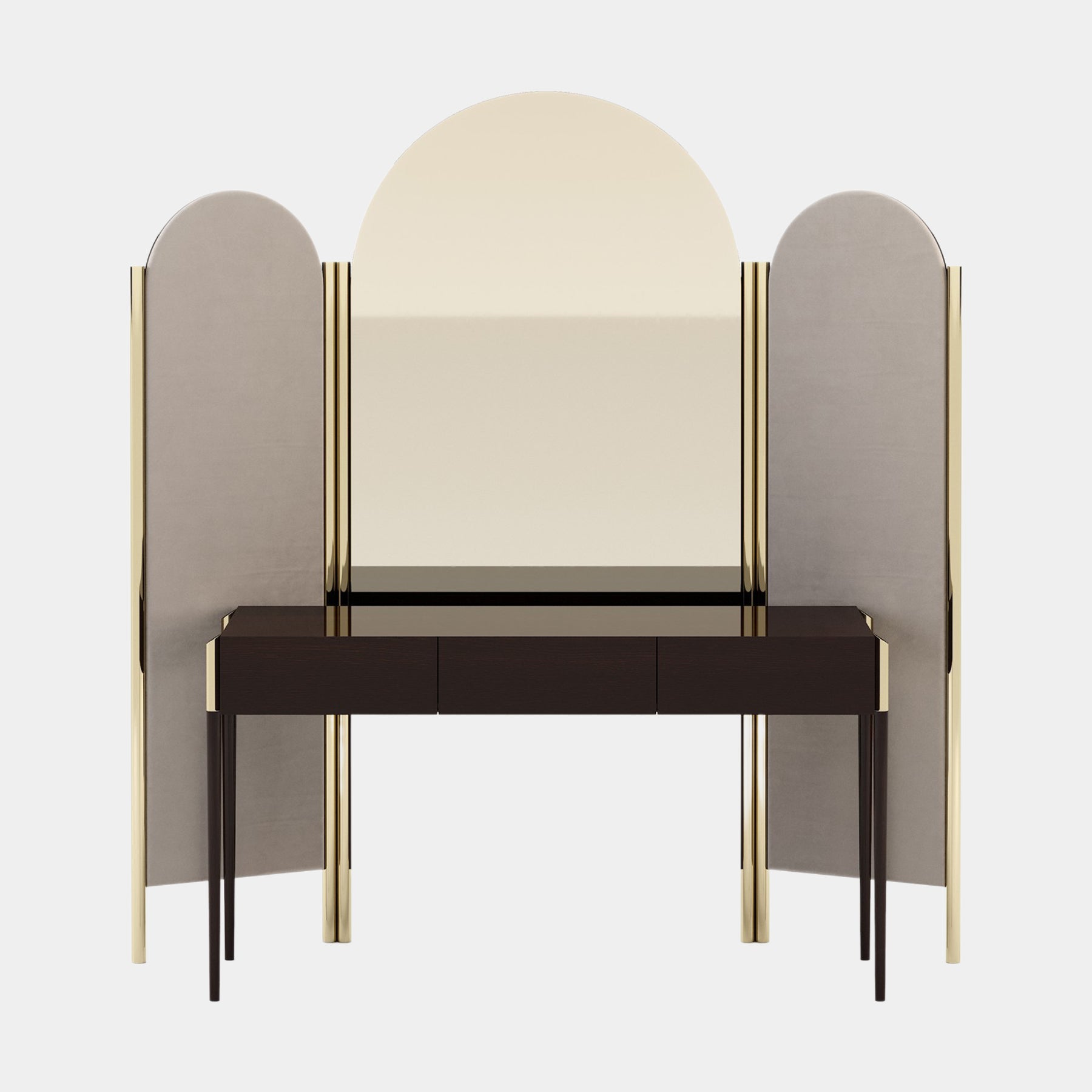 Manhattan Luxury Dressing Table with Bronze Mirror Touched Interiors