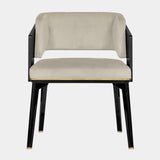Marcellus Upholstered Dining Chair with Polished Brass