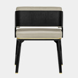 Marcellus Upholstered Dining Chair with Polished Brass