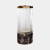 Luxxu Pharo II Table Lamp in gold plated brass, clear crystal glass and Emperador marble