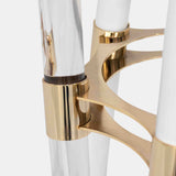 Houdini Clear Outdoor Side Table with Golden Details