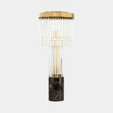 Luxxu Pharo I Table Lamp in gold plated brass, clear crystal glass and Emperador marble