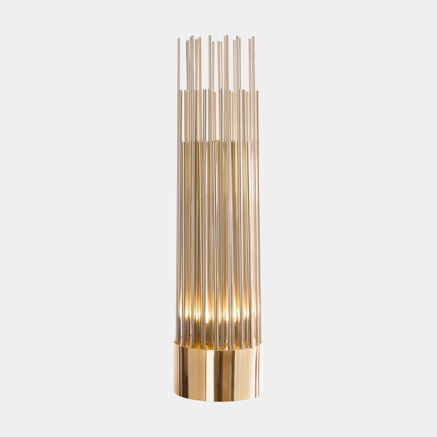 Organ Luxury Gold Plated Brass Tube Table Lamp Touched Interiors