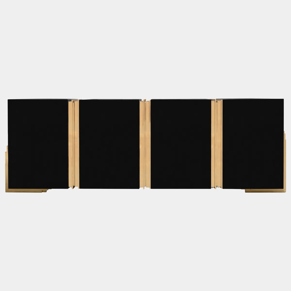 Polished Brass, Black Lacquer Giza Sideboard