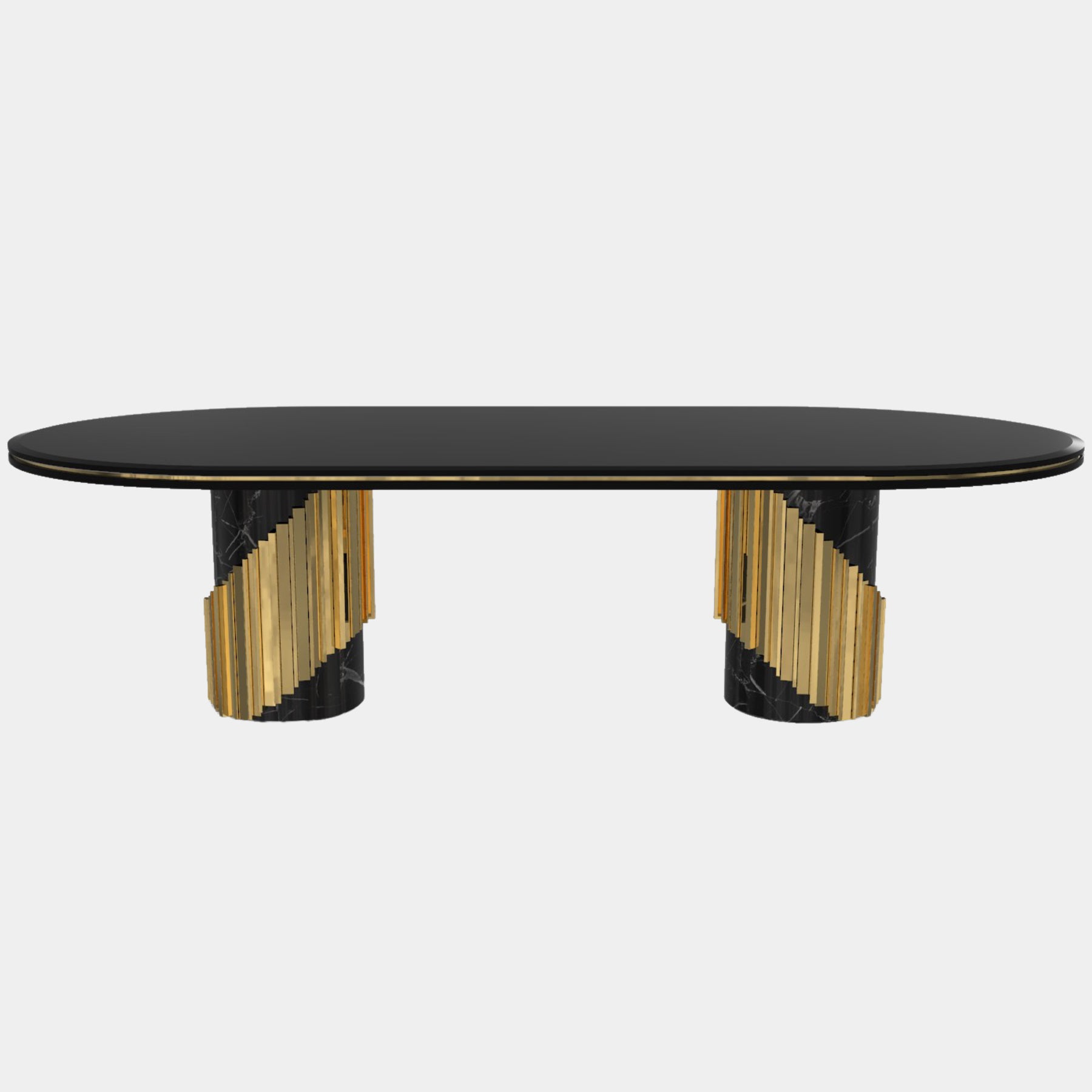 Oval black online marble dining table