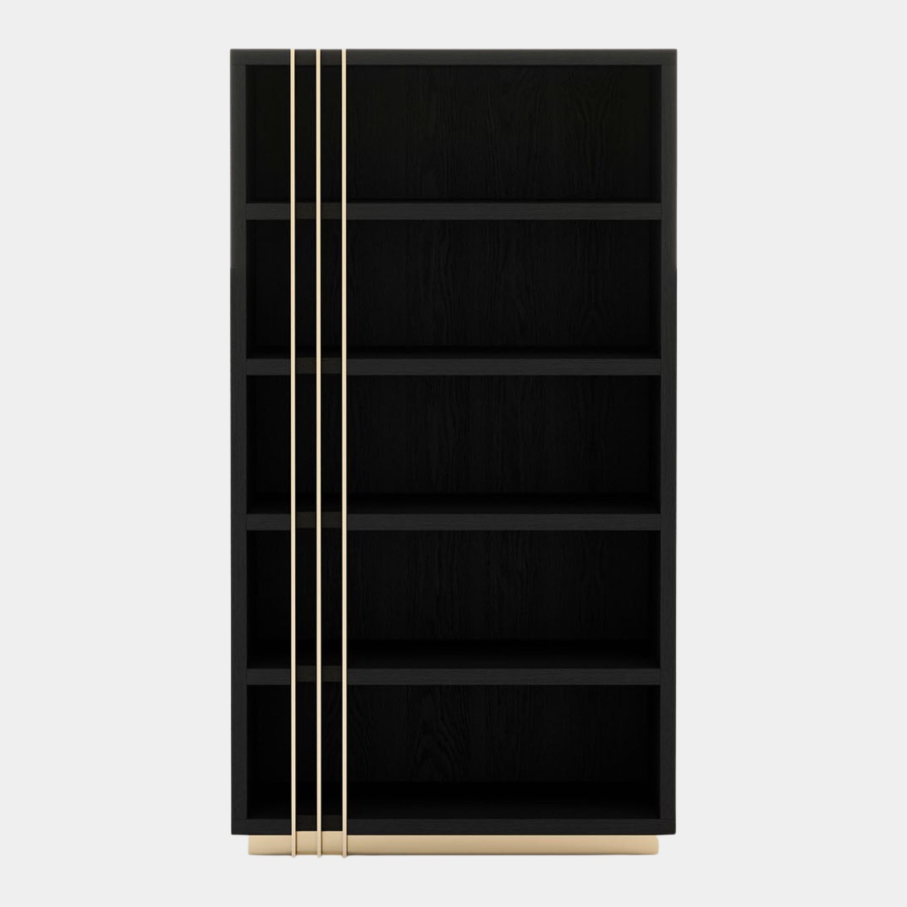 Gold and store black bookcase