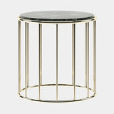 Round Verde Issorie Polished Marble Side Table
