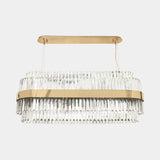 Luxxu Liberty Snooker Suspension Lamp in gold plated brass and clear crystal glass