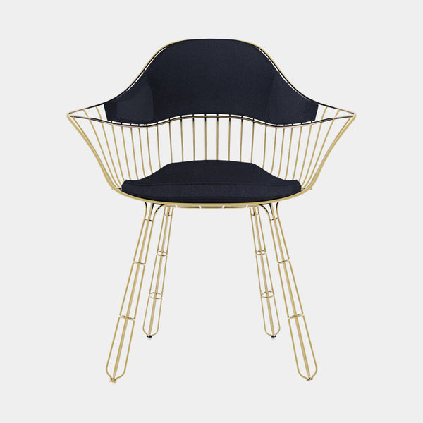 Nodo Gold Plated Steel Outdoor Dining Chair