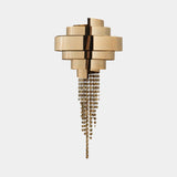 Luxxu Guggenheim Wall Light in gold plated brass and amber crystal glass