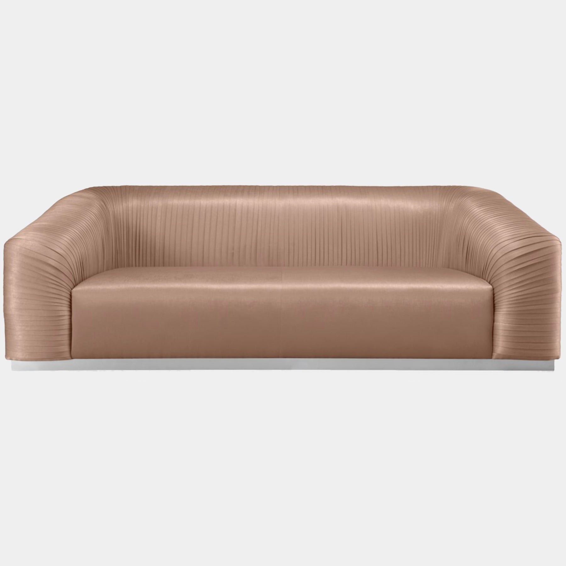 Yara pleated cheap beige velvet sofa