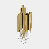 Luxxu Empire Wall Light in gold plated brass and clear crystal glass
