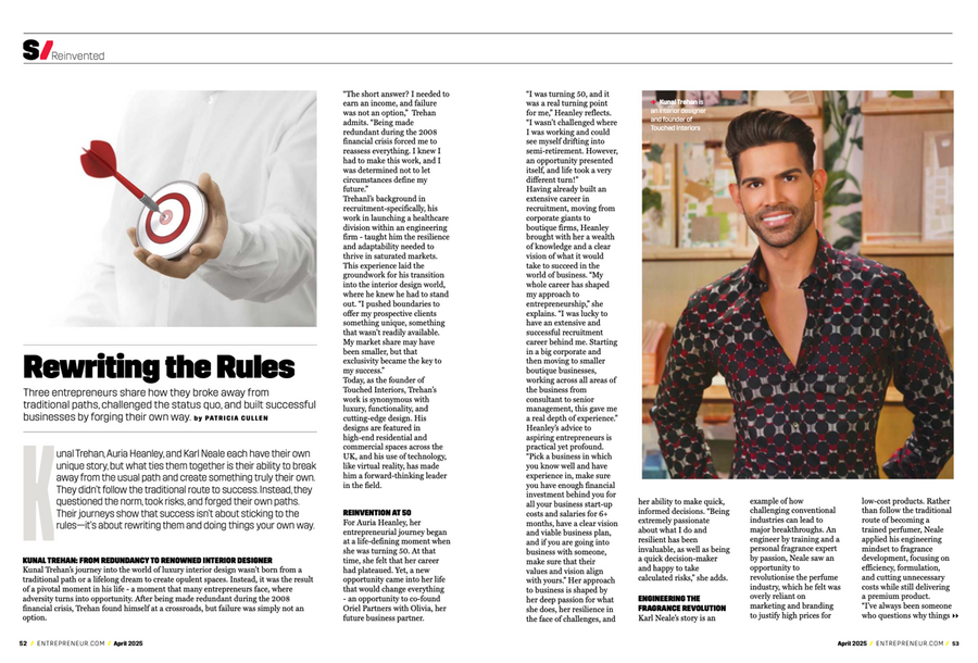 Rewriting the Rules, Kunal featured in Entrepreneur Magazine