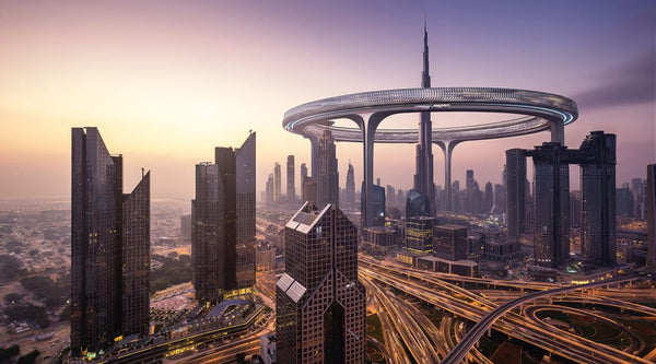 Architects envision futuristic ring to encircle the world's tallest building in Dubai