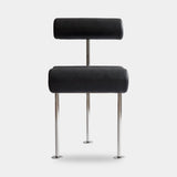 101 Copenhagen Hiro Dining Chair, Stainless Steel, Aniline Leather Black