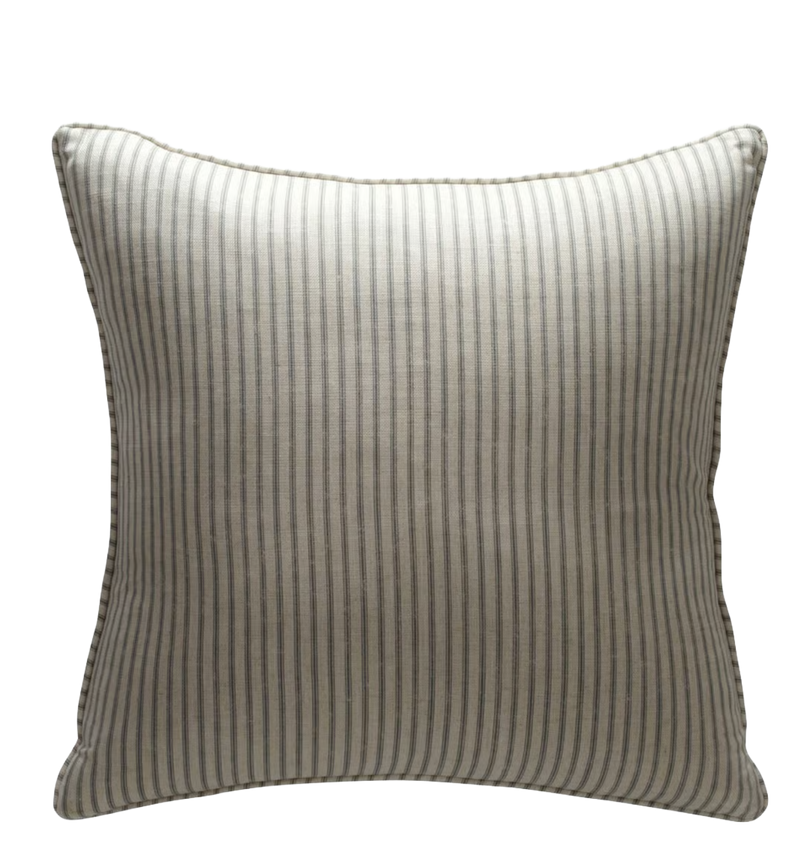 Savannah Storm Smart Ticking Stripe Cushion in Grey