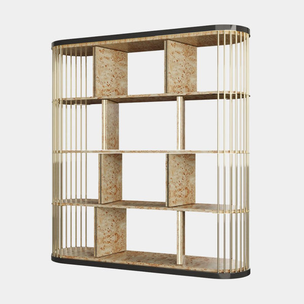 Antonella Sleek Gold & Brass Decorative Bookshelf
