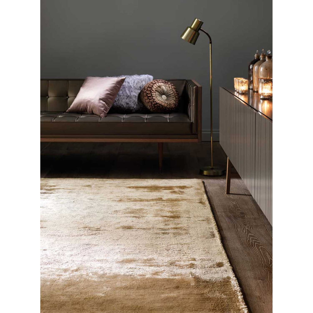 Ex Display Luxury Dolce Gold Hand Wooven Rug | Touched Interiors