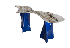 Saudade Noir Console Table: Luxury Blue Edition