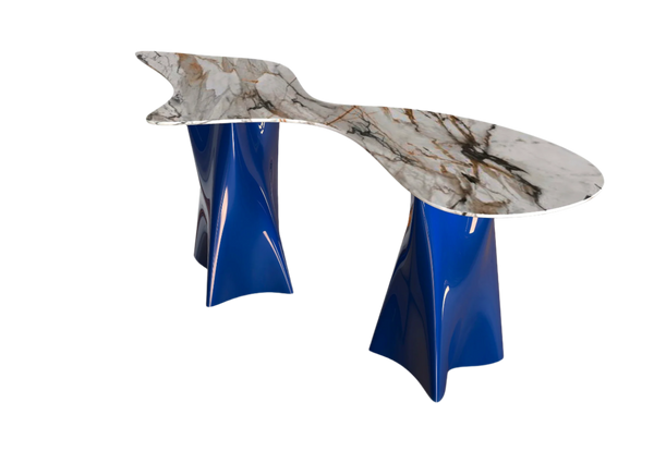 Saudade Noir Console Table: Luxury Blue Edition