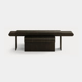 Dolmen Bay Coffee Table in black oak with hand-carved scalloped edges, second view