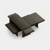 Dolmen Bay Coffee Table in black oak with hand-carved scalloped edges, third view