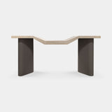 Caffe Latte Malawi Console Table in travertine and black brown lacquer
