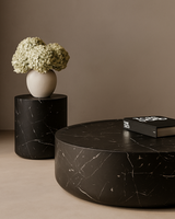 Ciladro Side Table - Faux Black Marble