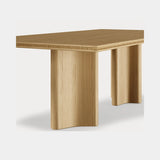 Dolmen Canyon Dining Table, base detail in natural oak