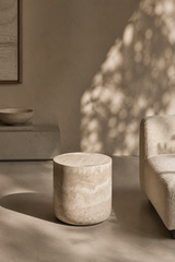 Ciladro Side Table - Faux Travertine