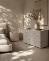 Vertu Bedside Table - Matte Beige