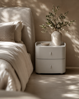 Vertu Bedside Table - Matte Beige