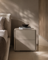 Kota Bedside Table - Matte Beige