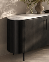 Lantine Marble Buffet - Black Oak