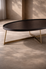 Lane Coffee Table - Smoke Oak/Gold